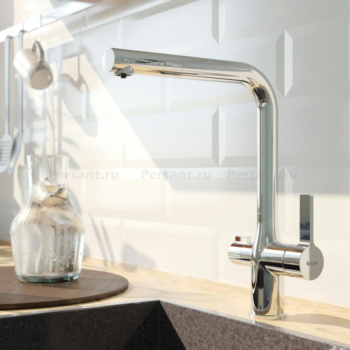 Смеситель для кухни IDDIS Pure PURSBFLi05 с подключением фильтра, хром