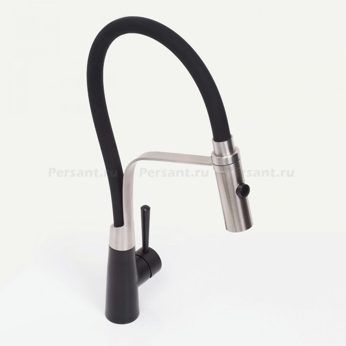 Смеситель для кухни WasserKRAFT A8417 с гибким изливом, хром/черный
