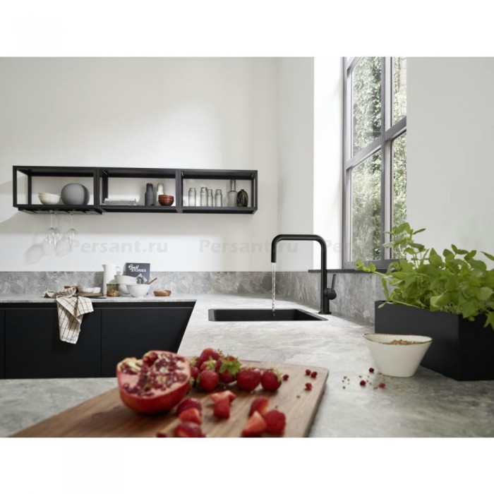 Смеситель для кухни hansgrohe Talis M54 U 220 1jet 72806670 черный матовый