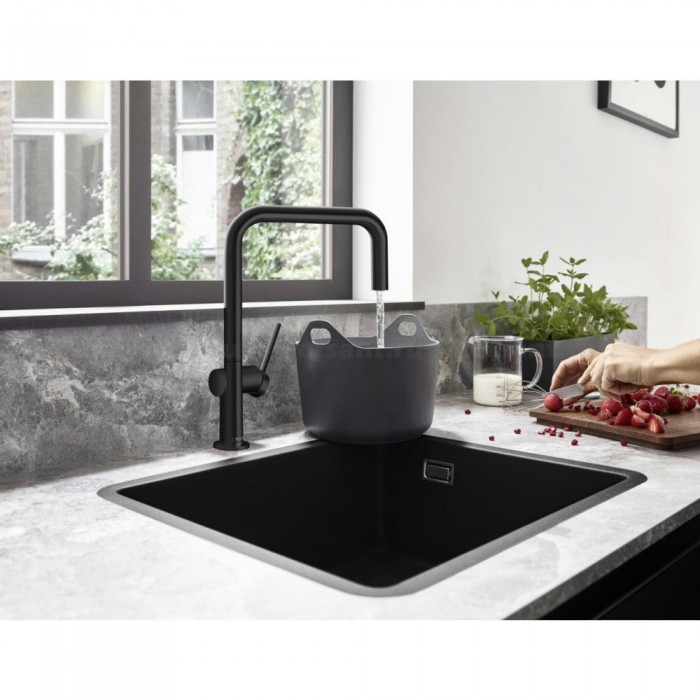 Смеситель для кухни hansgrohe Talis M54 U 220 1jet 72806670 черный матовый