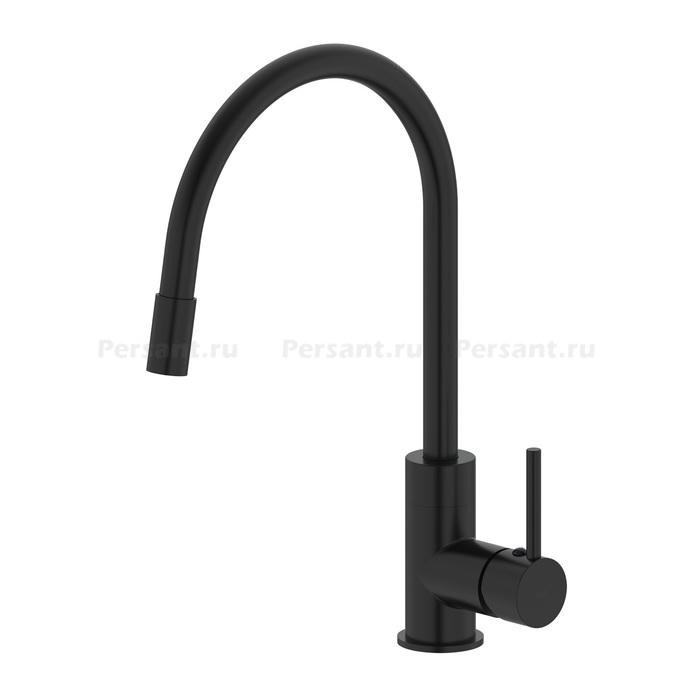 Смеситель для кухни IDDIS Kitchen 360 K36BLJ0i05 с гибким изливом, черный матовый