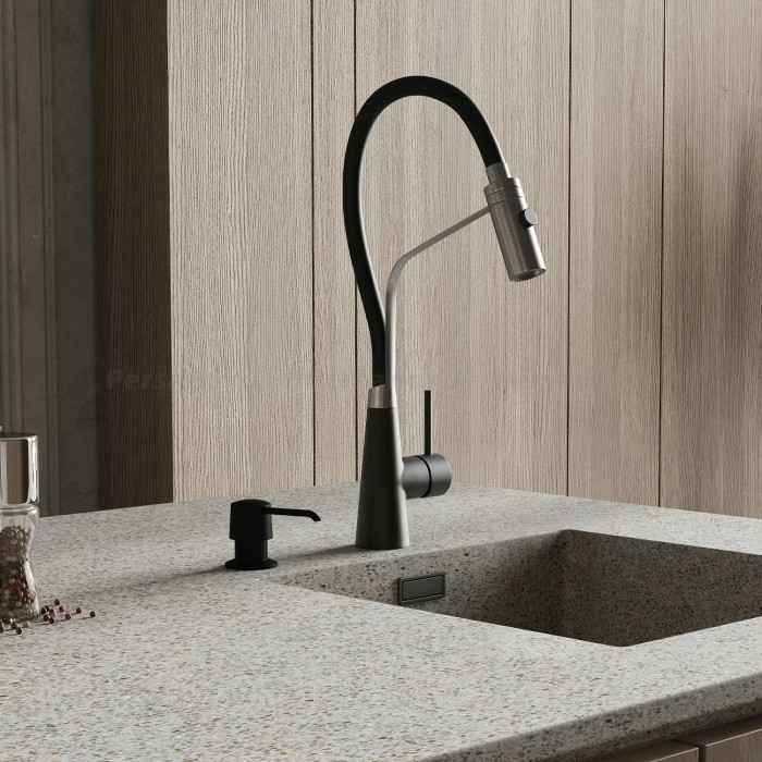 Смеситель для кухни WasserKRAFT A8417 с гибким изливом, хром/черный