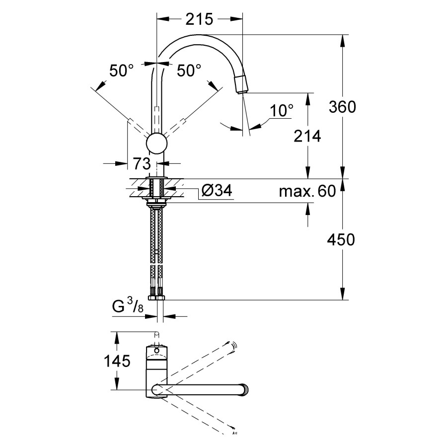 Смеситель для кухни Grohe Minta 32918000