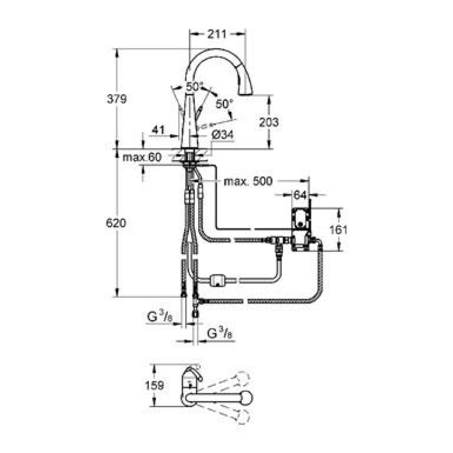 Смеситель для кухни GROHE Zedra 30219DC1