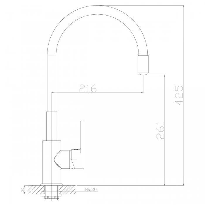 Смеситель для кухни Rossinka Z35-35U-Gray