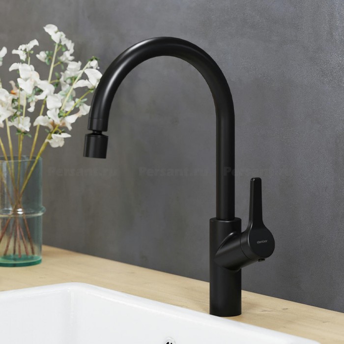 Смеситель для кухни Damixa Eclipse DX310722300 с поворотным аэратором, черный матовый