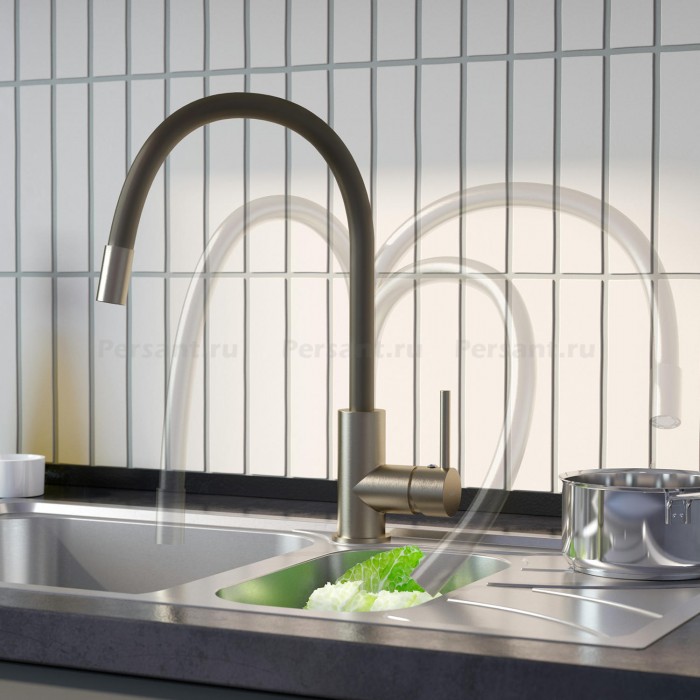 Смеситель для кухни IDDIS Kitchen 360 K36BNJ0i05 с гибким изливом, никель