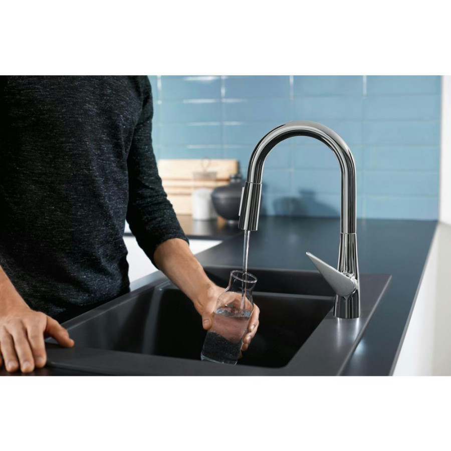 Смеситель для кухни hansgrohe Talis M51 73850800 с вытяжным душем, сталь