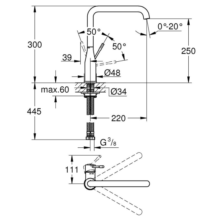 Смеситель для мойки GROHE Essence New 30269DL0