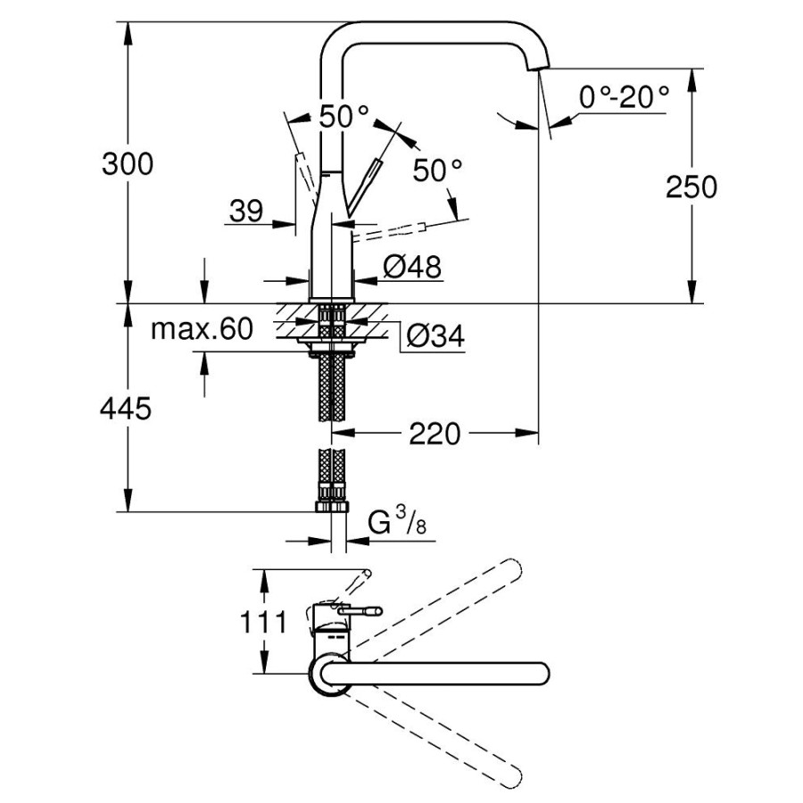 Смеситель для мойки GROHE Essence New 30269DL0