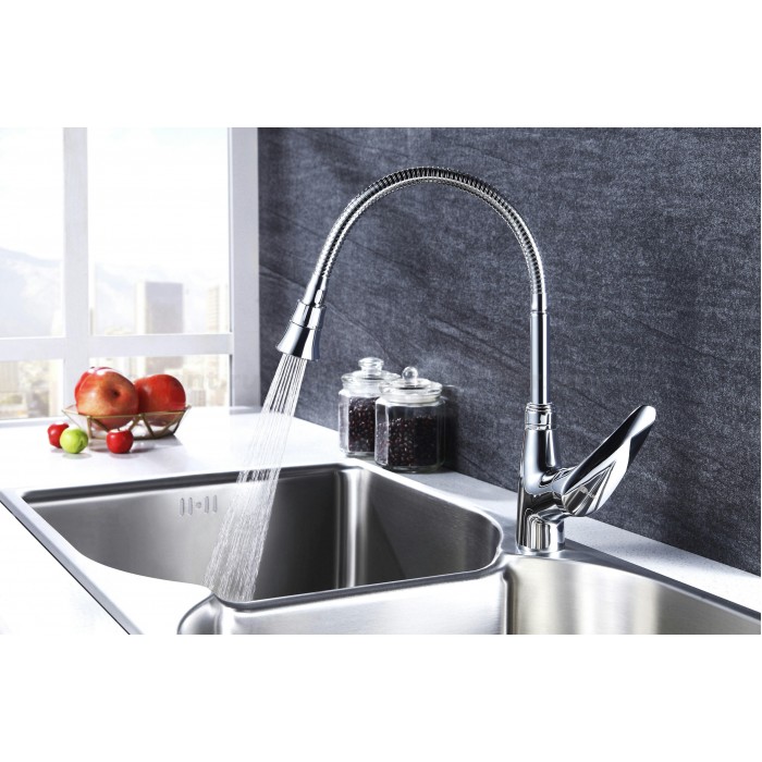 Смеситель для кухни Lemark Linara LM0413C с гибким изливом, хром