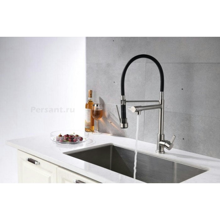 Смеситель для кухни BelBagno BB-LAM50-IN с подключением фильтра, сталь