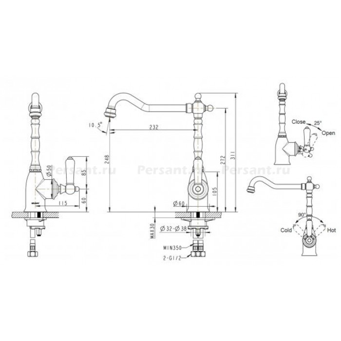 Смеситель для кухни Bravat Art F775109C-1 хром