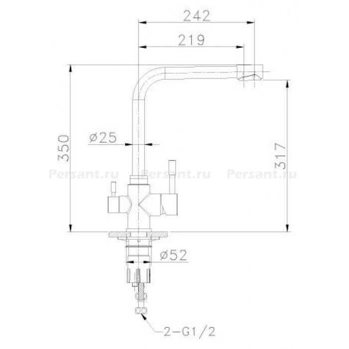 Смеситель для кухни Lemark Expert LM5060S сталь брашированная