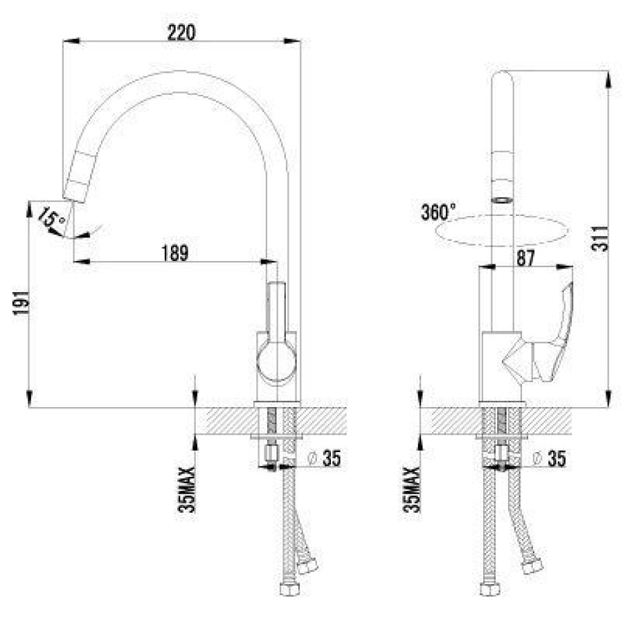 Смеситель для кухни Lemark plus Strike LM1105C