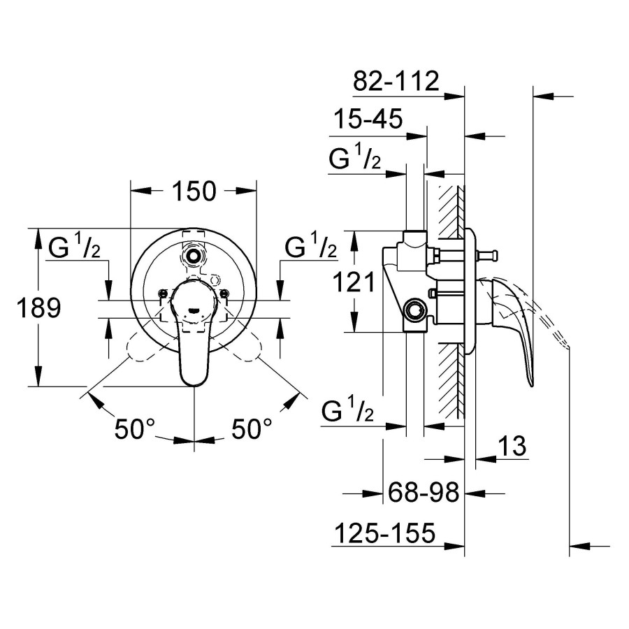 Смеситель для ванны Grohe Euroeco new 32747000