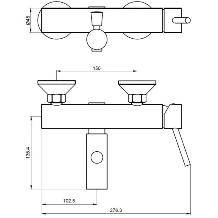 Смеситель для ванны Kaiser Mercur 26022