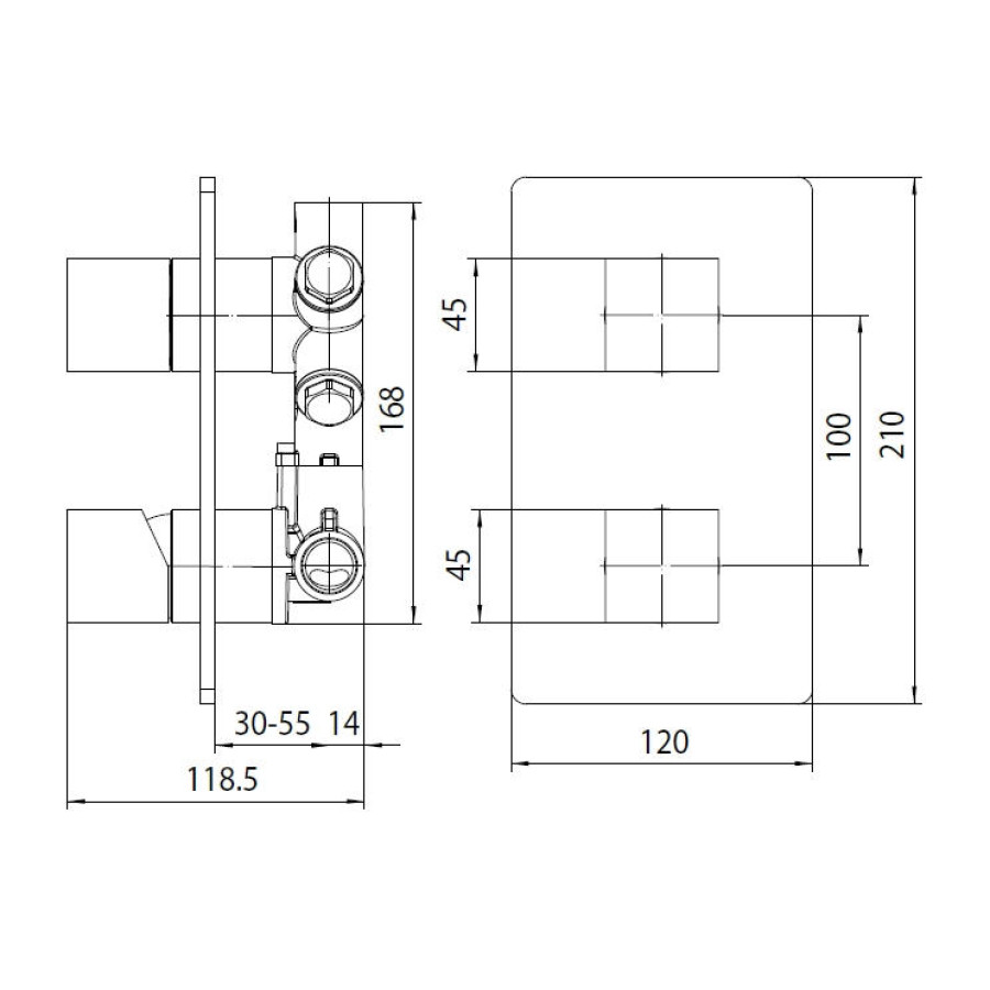 Внешняя часть термостата Bossini Cube Z00062030