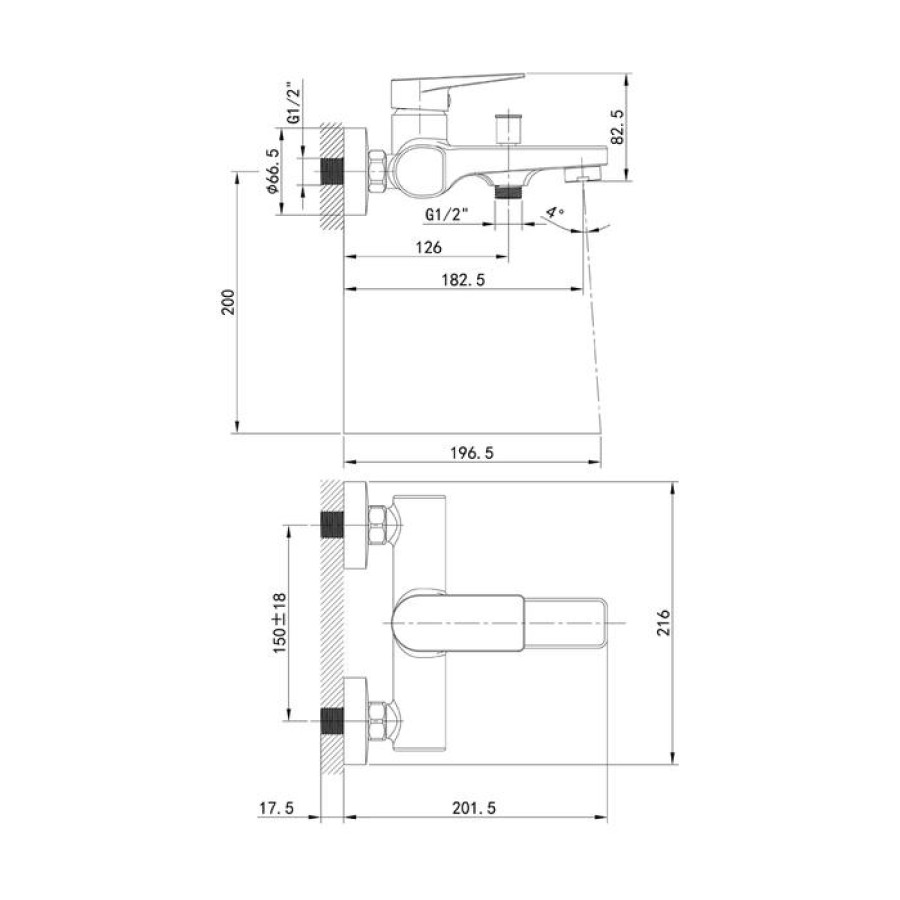 Смеситель для ванны IDDIS Bridge BRDSB00i02WA