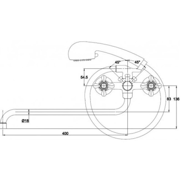 Смеситель для ванны Kaiser Carlson Style 44255
