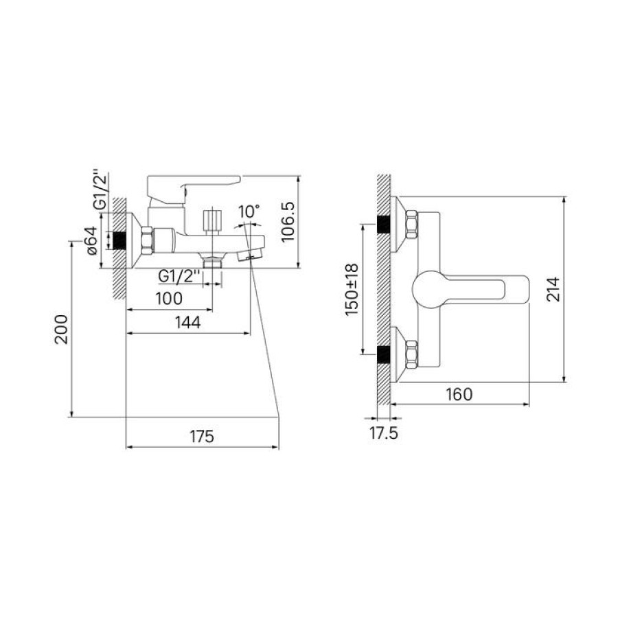 Смеситель для ванны IDDIS Sena SENSB00i02WA