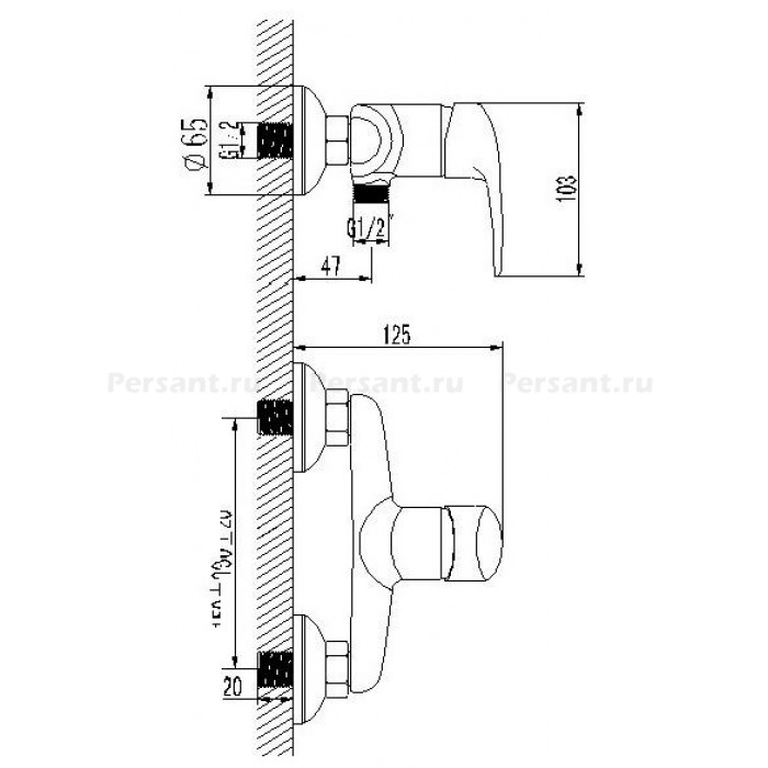 Смеситель для душа Lemark Pramen LM3303C хром