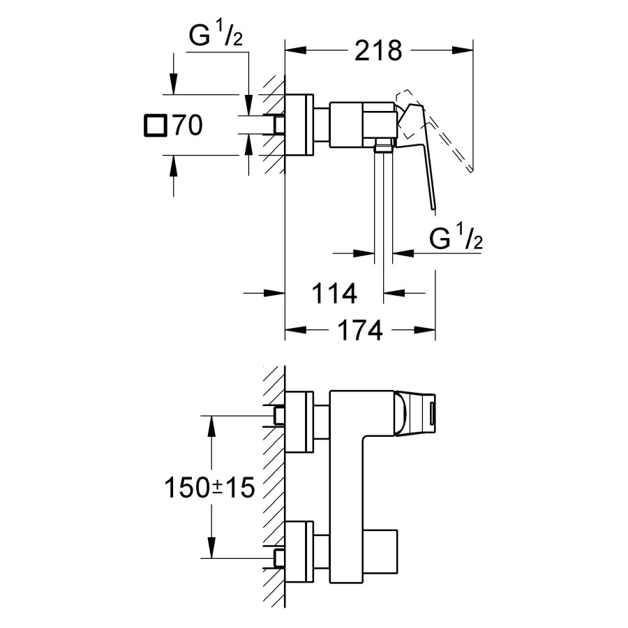 Смеситель для душа Grohe Eurocube 23145000