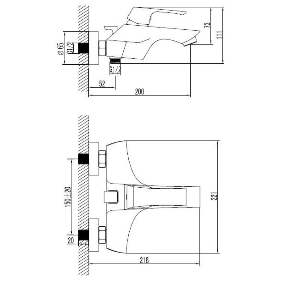 Смеситель для ванны Lemark Unit LM4502C