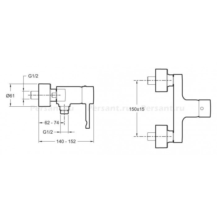 Смеситель для душа Jacob Delafon CUFF E45533-CP хром