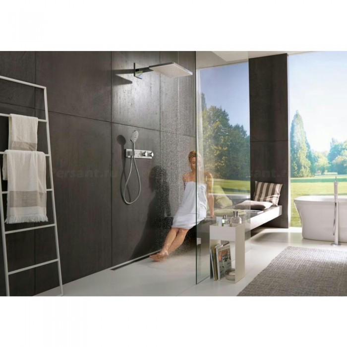 Смеситель для душа hansgrohe RainSelect 15356600 с термостатом, на 3 потока, черный/хром