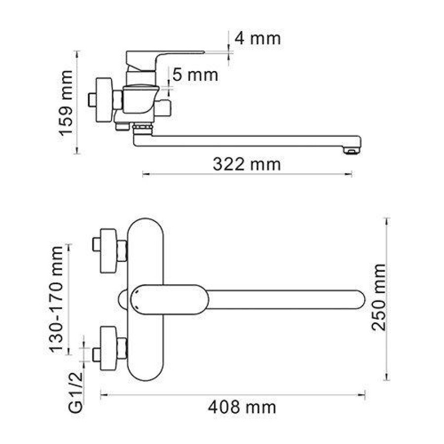 Смеситель для ванны WasserKRAFT Dinkel 5802L