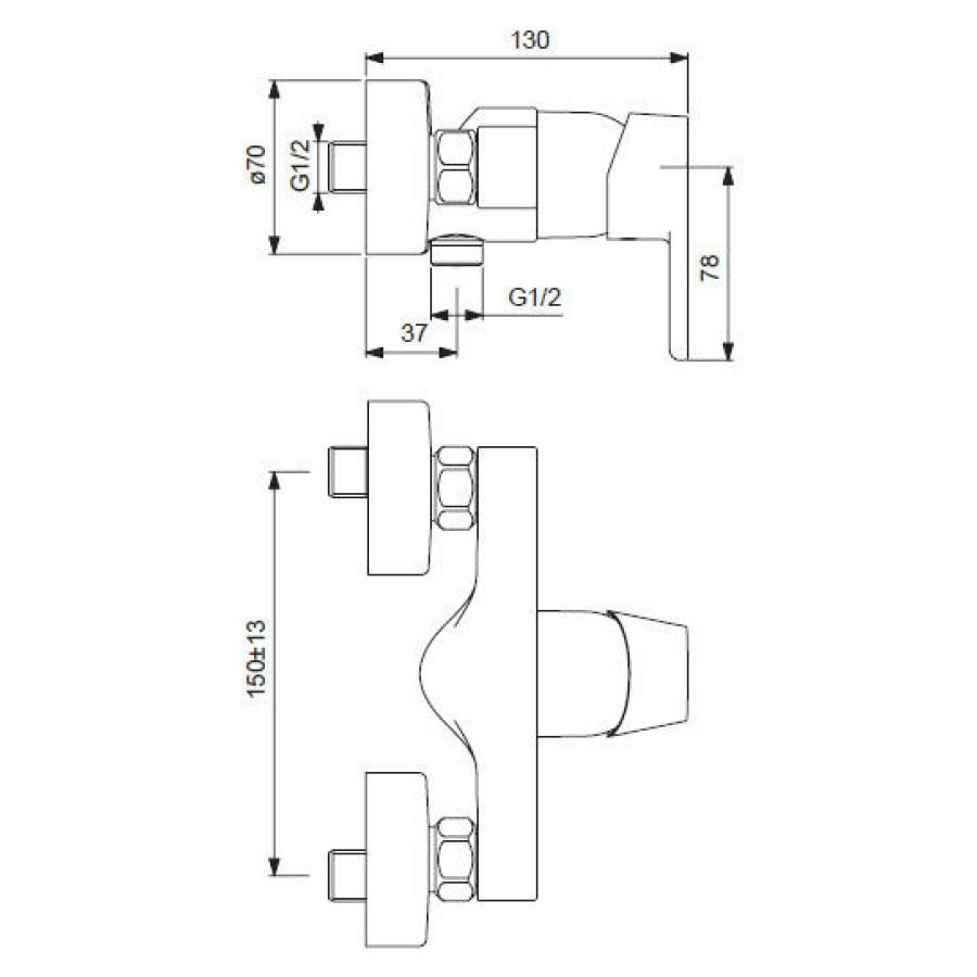 Смеситель для душа Ideal Standard Vito B0411AA