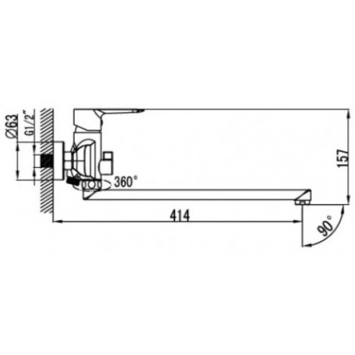 Смеситель для ванны Kaiser Sena 74155