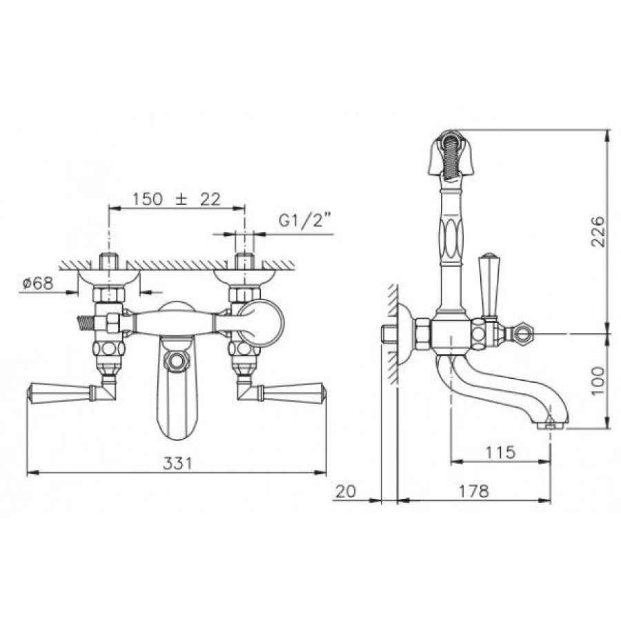 Смеситель для ванны Nicolazzi Teide Metal 1901CR05