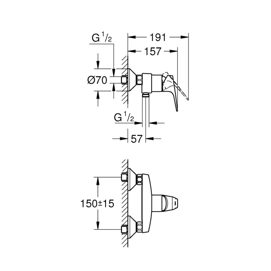 Смеситель для душа GROHE BauFlow 23755000