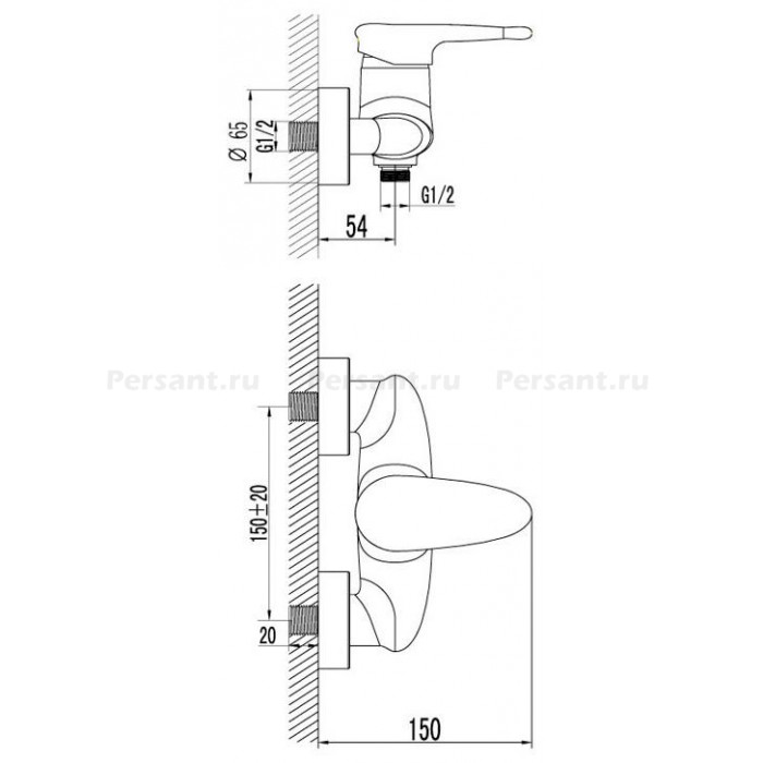 Смеситель для душа Lemark Status LM4403C хром