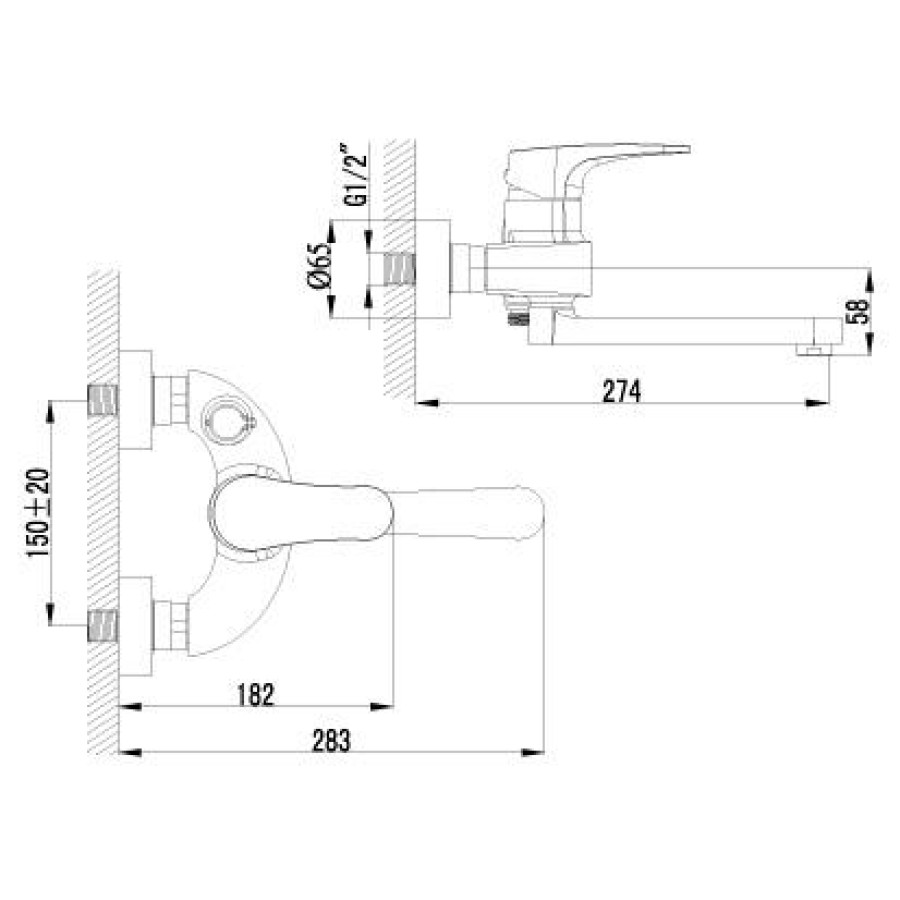 Смеситель для ванны Lemark Shift LM4314C