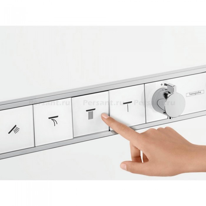 Смеситель для душа hansgrohe RainSelect 15357400 с термостатом, на 4 потока, белый/хром