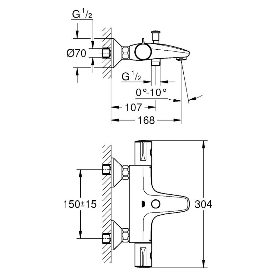 Смеситель для ванны Grohe Grohterm 800 34576000