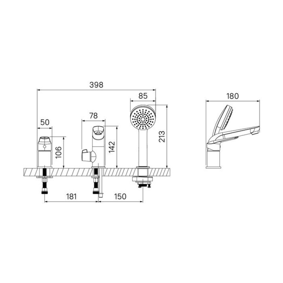 Смеситель для ванны IDDIS Torr TORSB30I07