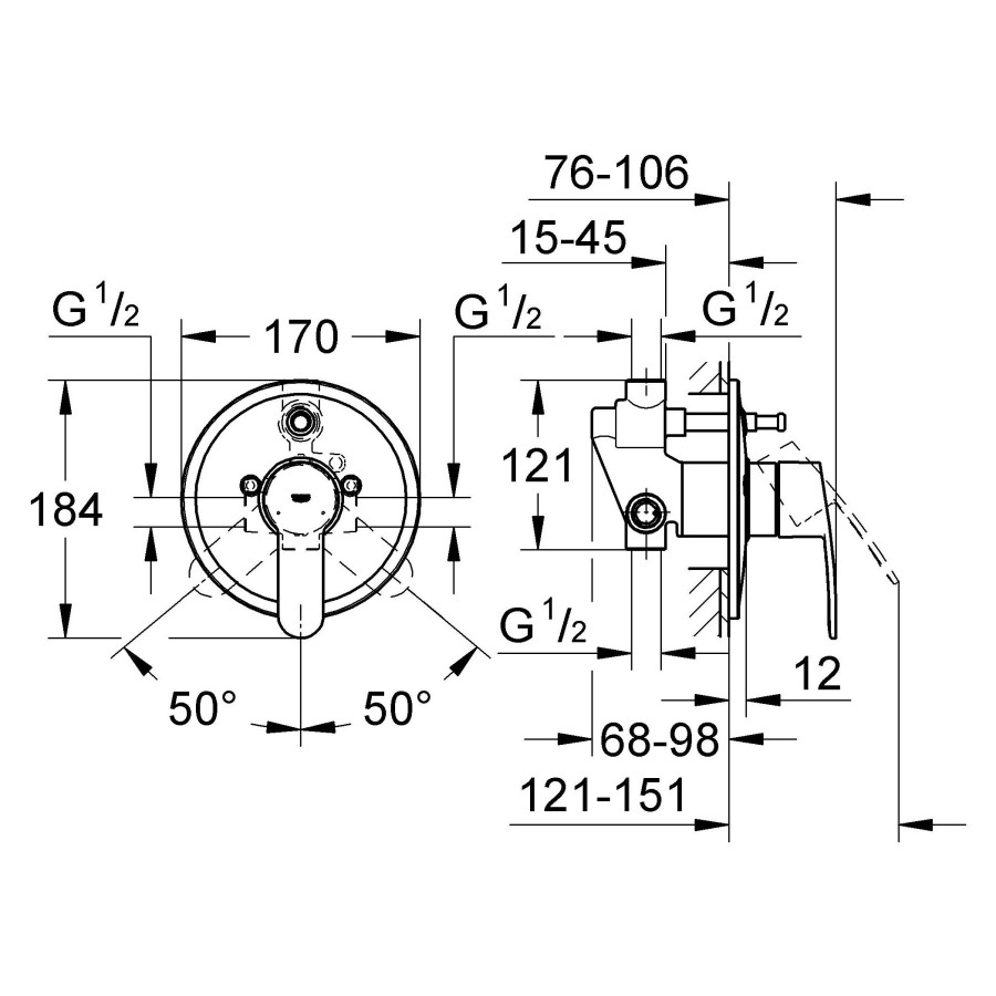 Смеситель для ванны Grohe Eurostyle Cosmopolitan 33637002