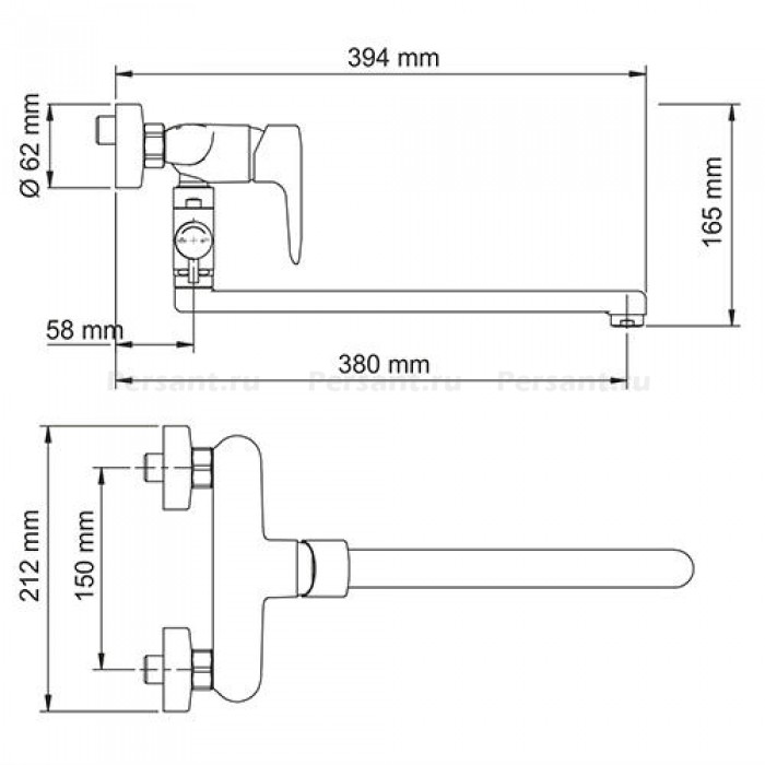 Смеситель для ванны WasserKraft Vils 5602L хром