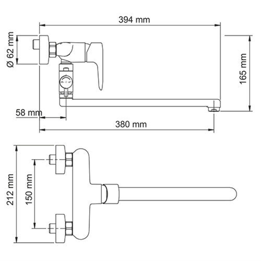 Смеситель для ванны WasserKraft Vils 5602L с лейкой