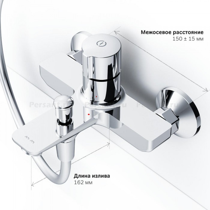Смеситель для ванны AM.PM X-Joy F85A10500 TouchReel нажимной, хром