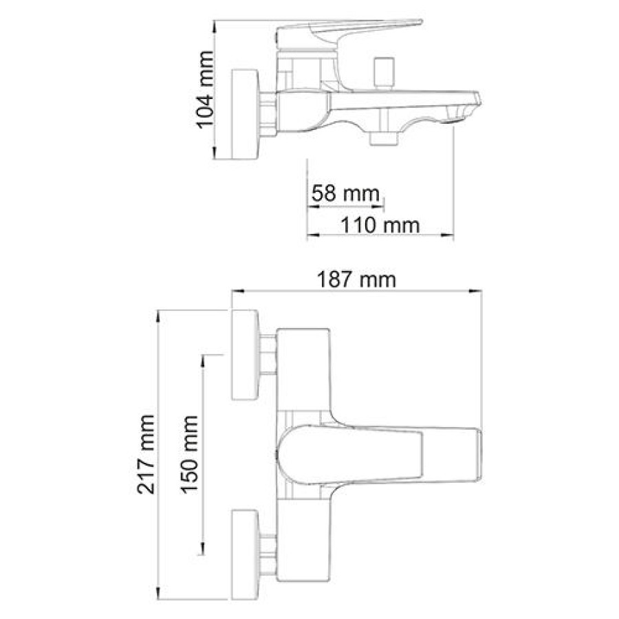 Смеситель для ванны WasserKraft Lopau 3201 с лейкой