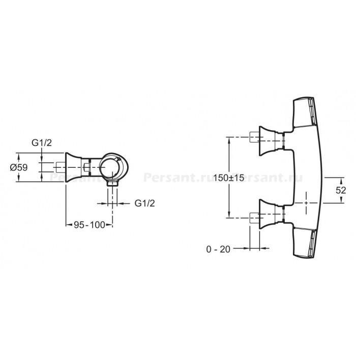 Смеситель для душа Jacob Delafon SYMBOL E71683-CP с термостатом, хром