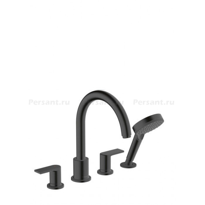 Смеситель на борт ванны hansgrohe Vernis Blend 71456670, на 4 отверстия, матовый черный