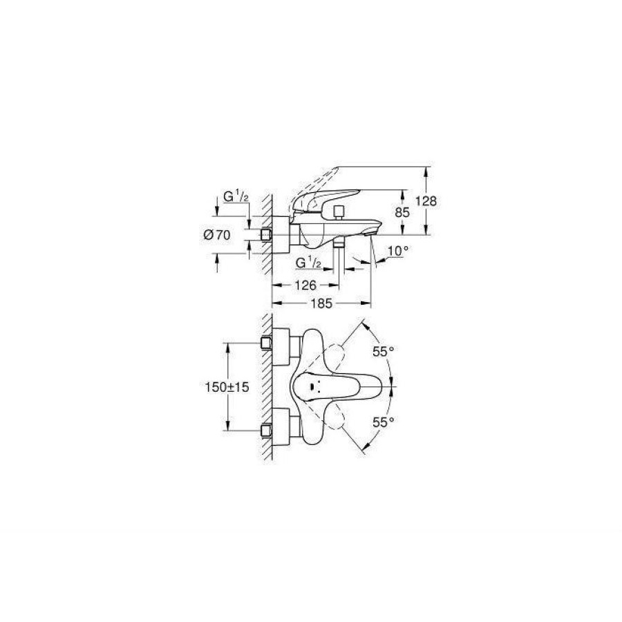 Смеситель для ванны Grohe Eurostyle 2015 Solid 23726003