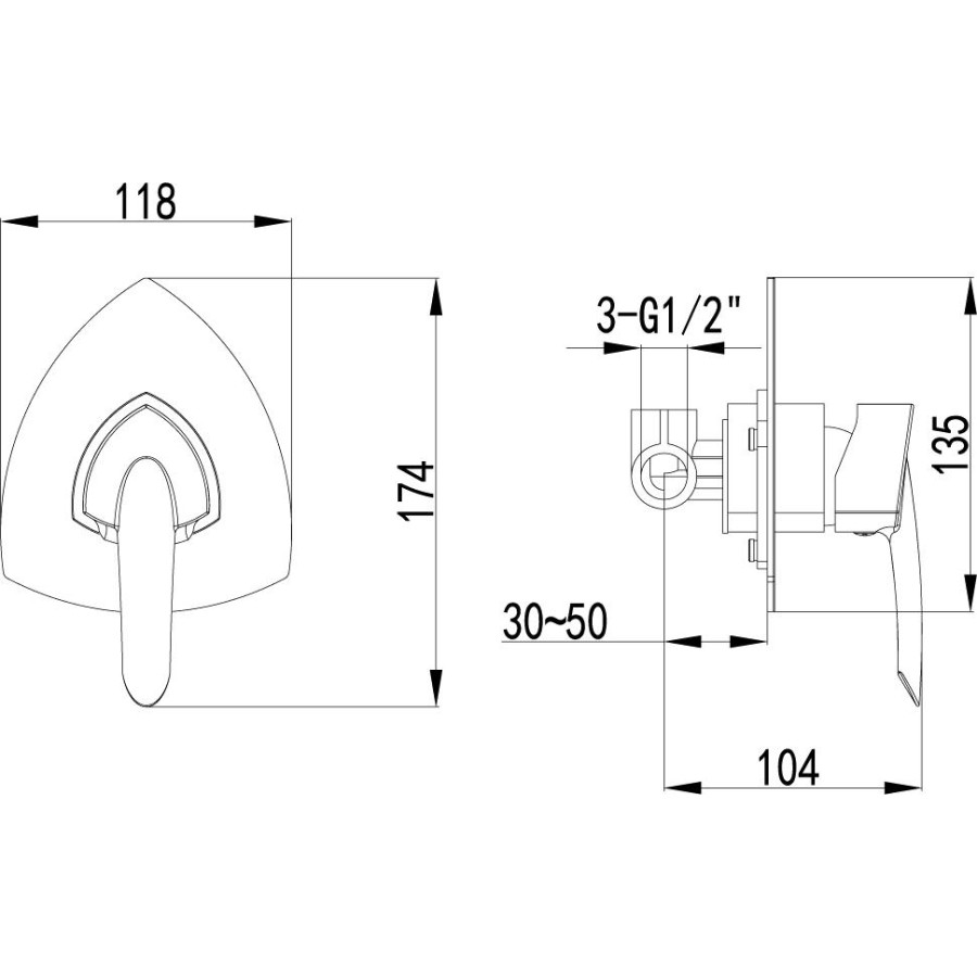 Смеситель для душа Lemark Mars LM3523C