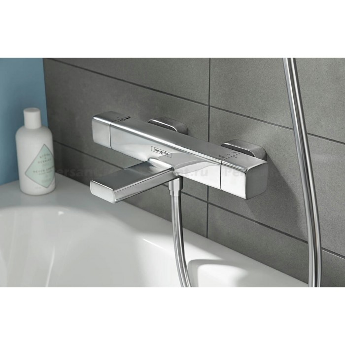 Смеситель для ванны hansgrohe Ecostat E 15774000 с термостатом, хром